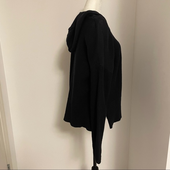 T by Alexander Wang  cotton knitted sweater with hood and side slits - Picture 2 of 6